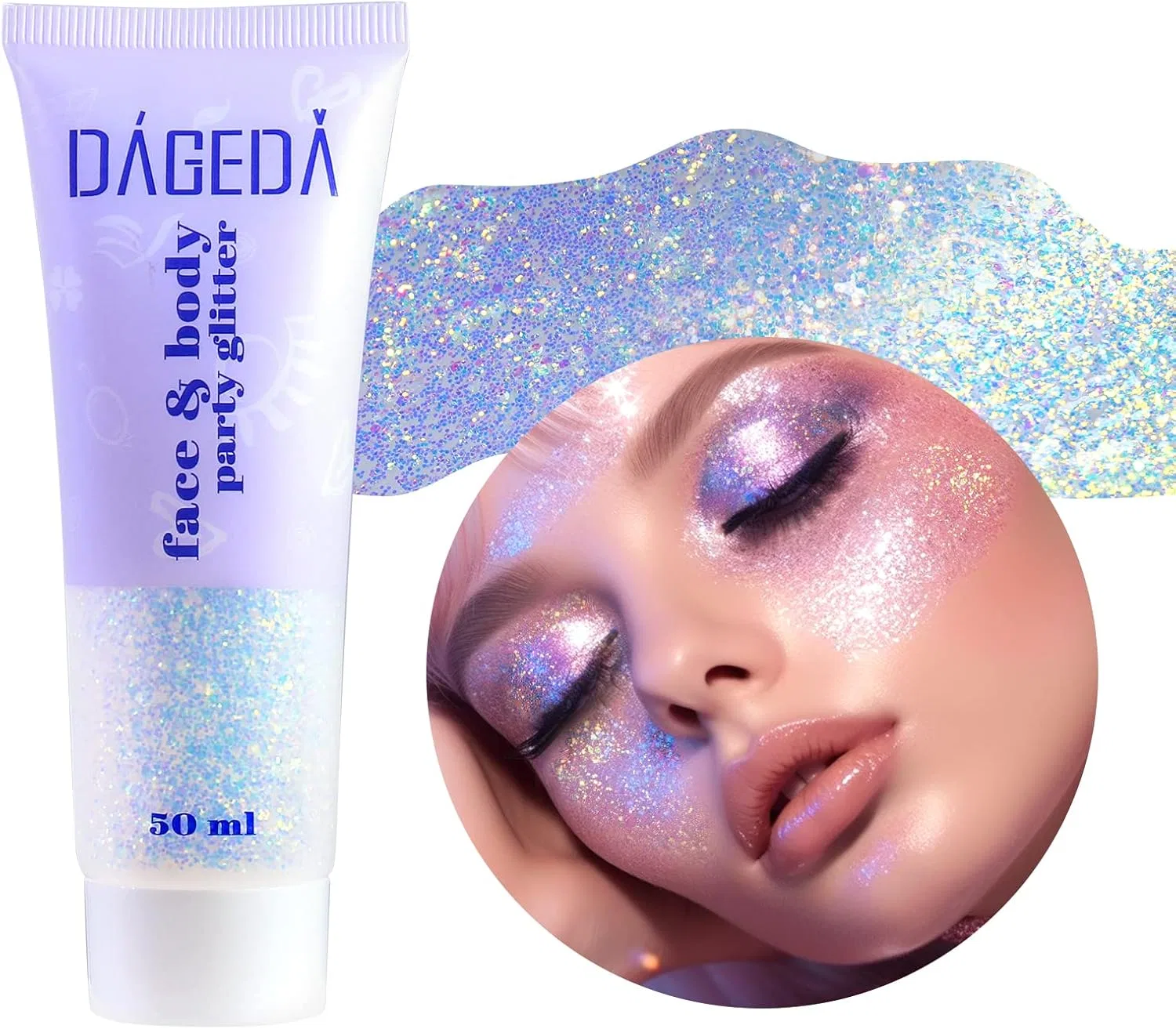 Гель для тела с блестками DAGEDA Galaxy Blue 1.7 унции