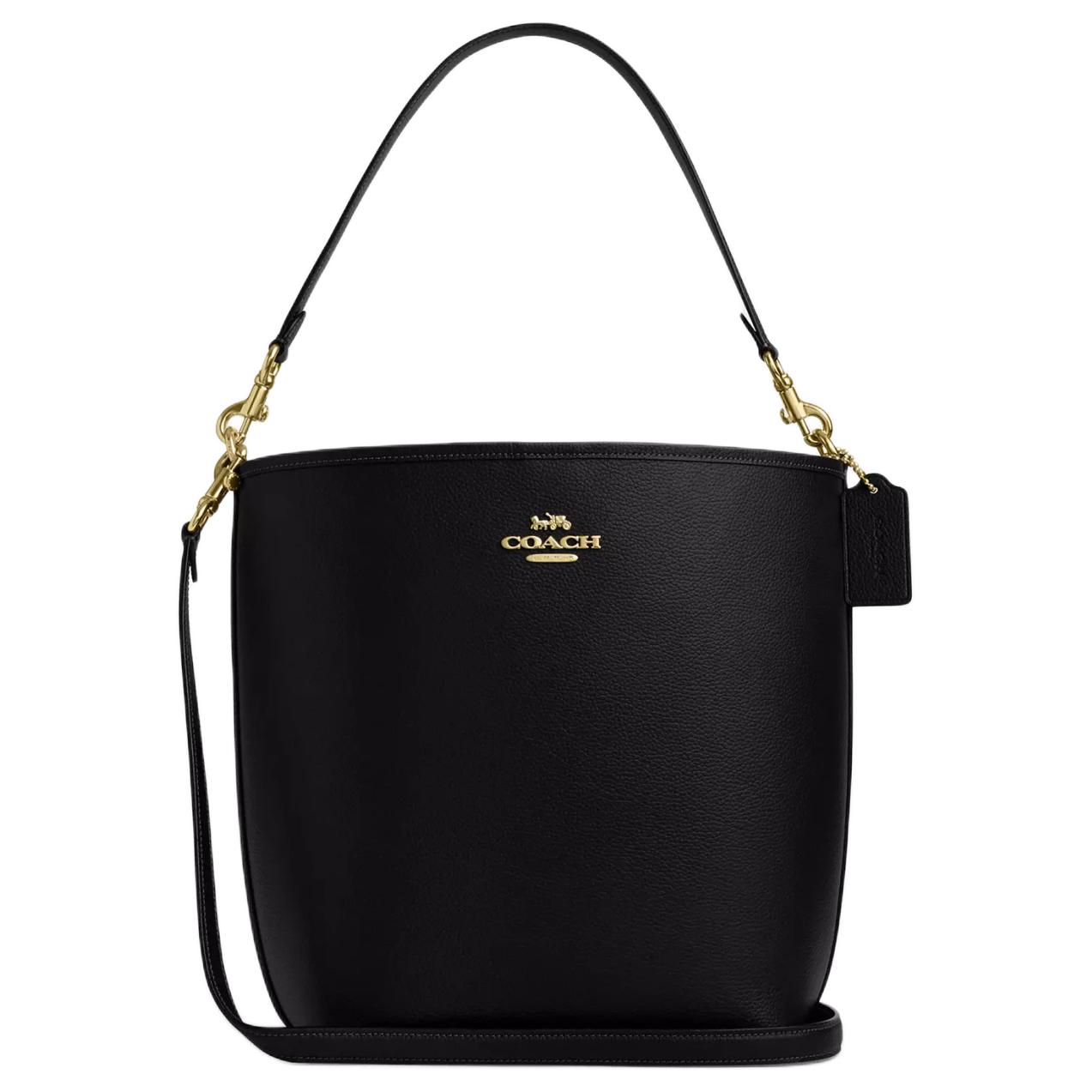 

COACH Кожаная городская сумка через плечо с одним ремнем, большая женская сумка black