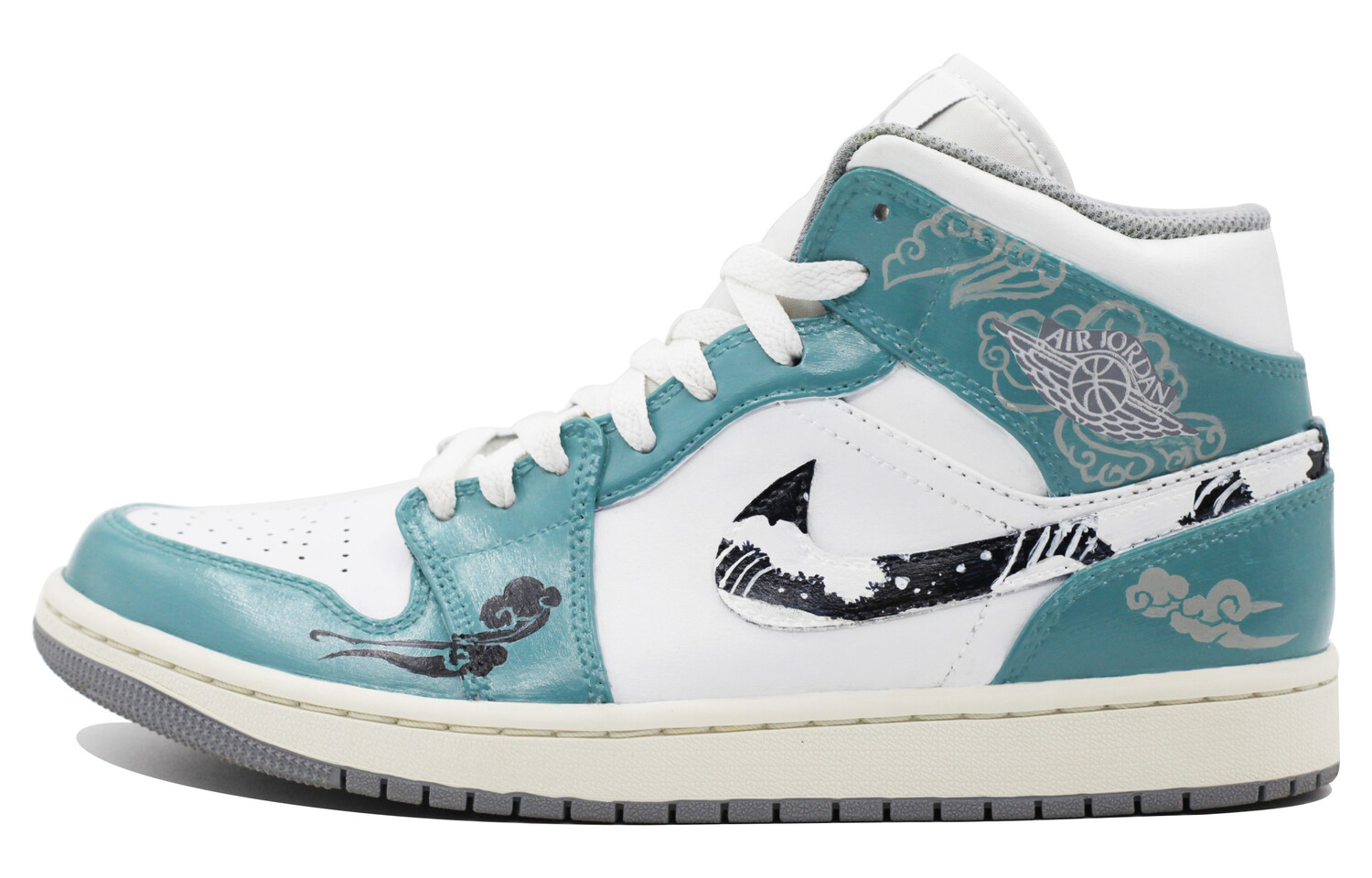 

Кроссовки Air JORDAN 1 Vintage Basketball Shoes Men High-Top Green White