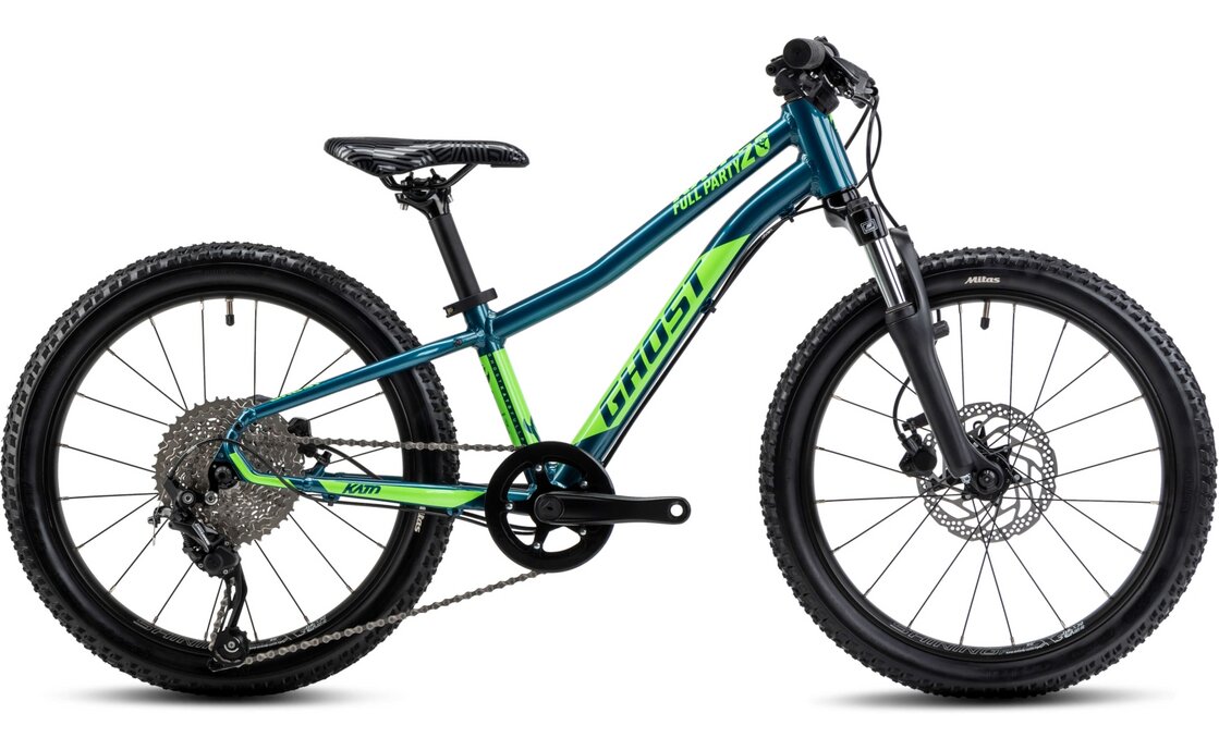 

Горный велосипед Ghost Kato 20 Full Party - 20 дюймов - Diamant - 2025, цвет Blau|Dirty blue/metallic lime - glossy