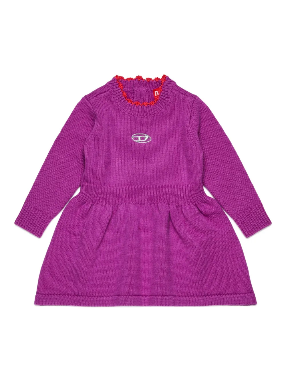 

Платье с вышитым логотипом Diesel Kids, розовый