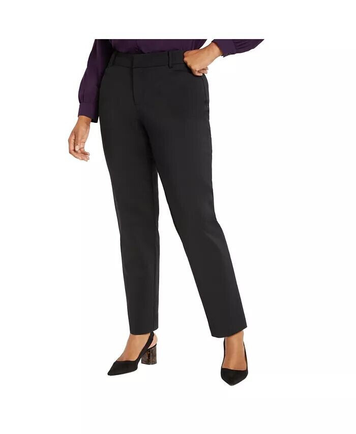 

Женские брюки Kady Fit Double-Weave размера Plus Size Petite ELOQUII, черный
