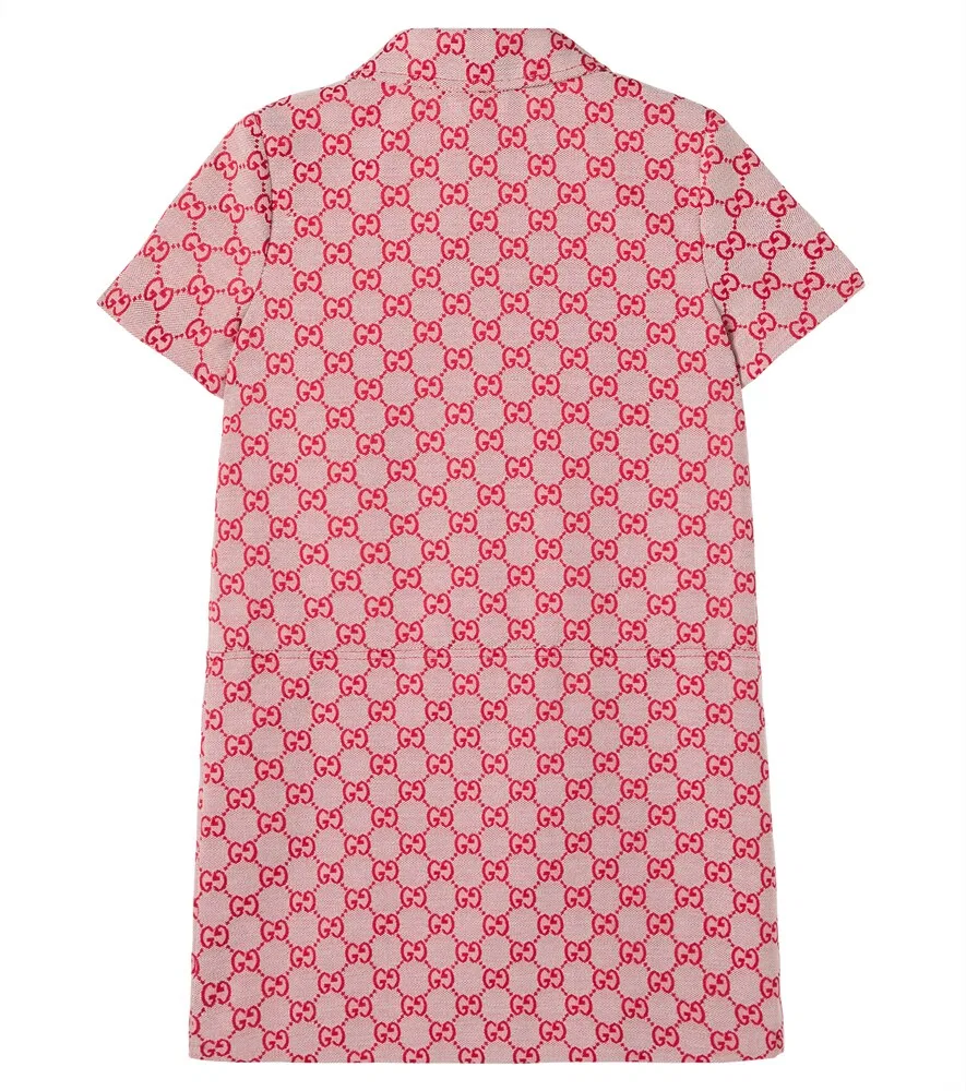 Платье GG из хлопковой смеси Gucci Kids, красный — фото 3
