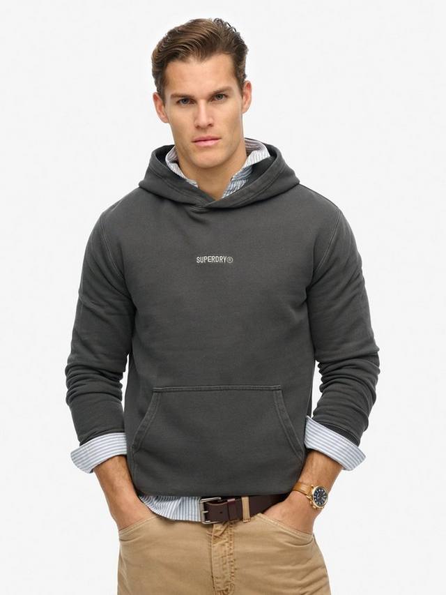 

Фирменная толстовка с вышитым текстом Superdry, цвет Washed Black