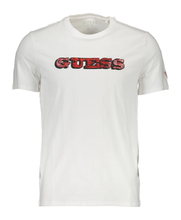 

Тонкая хлопковая футболка с логотипом Guess, белый