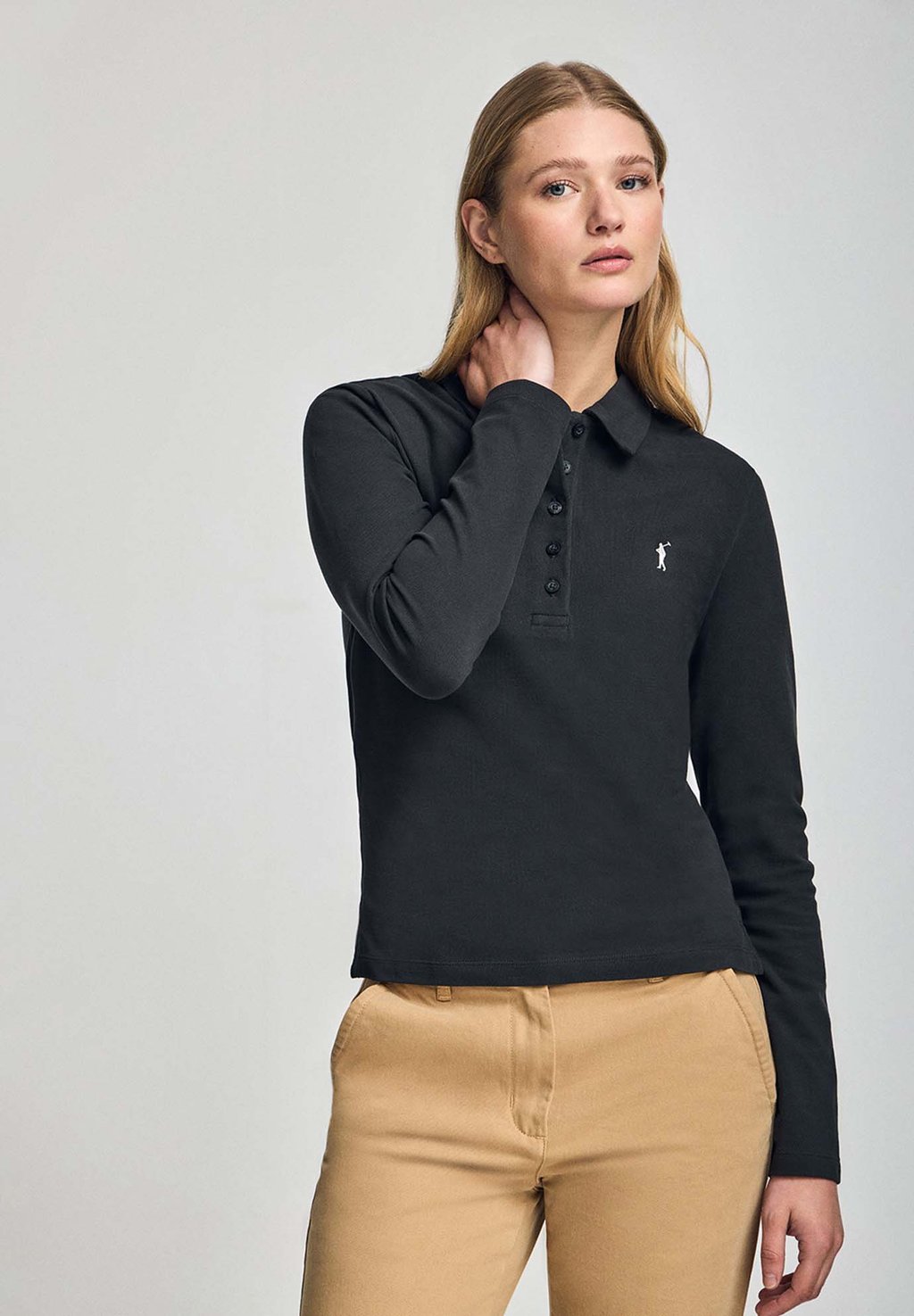 

Топ с длинными рукавами SLIM FIT BUTTONS RIGBY GO PRIYANKA - Polo shirt Polo Club, черный
