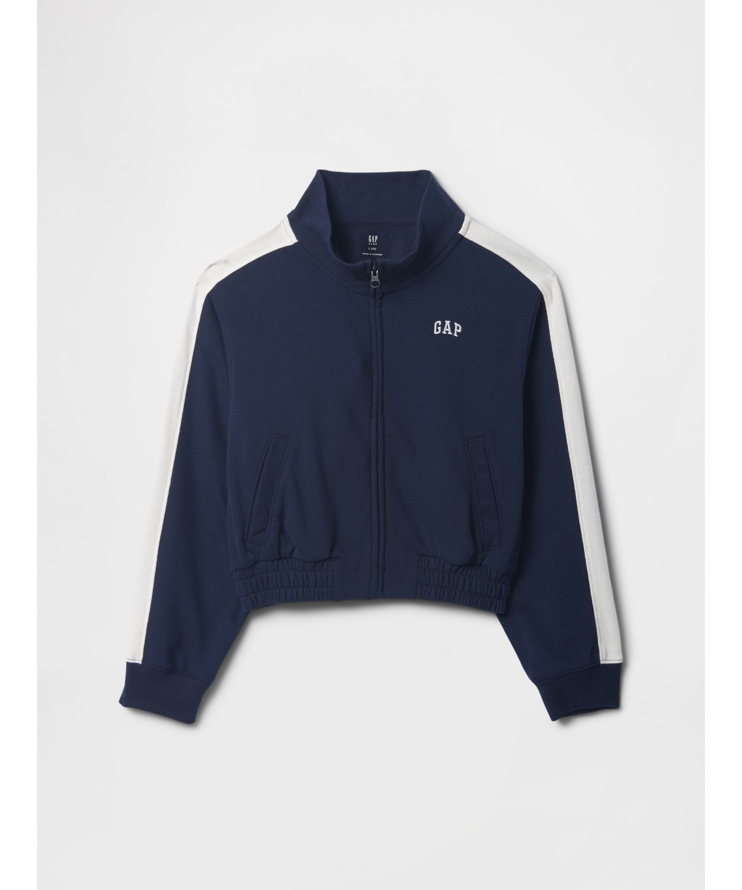 (K) Винтажная мягкая спортивная куртка GAP с логотипом (детская), NAVY_UNIFORM — фото 4