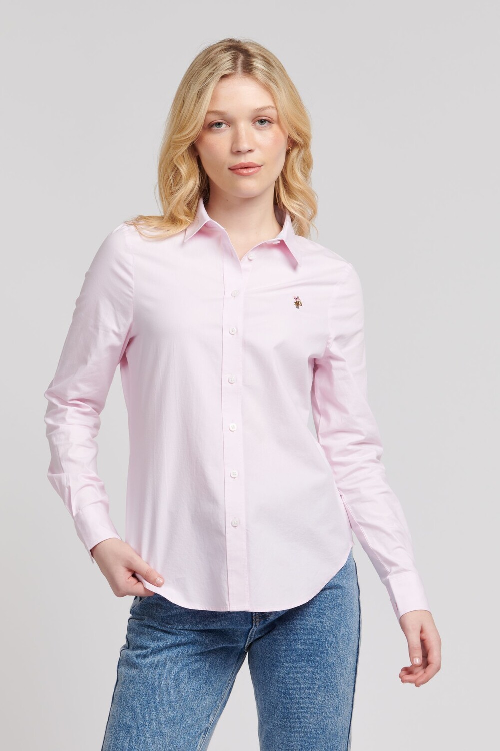 

Женская рубашка-оксфорд классического кроя U.S. Polo Assn, розовый