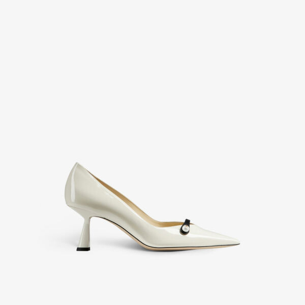 Туфли Rosalia 65 из лакированной кожи, украшенные жемчугом Jimmy Choo, черный