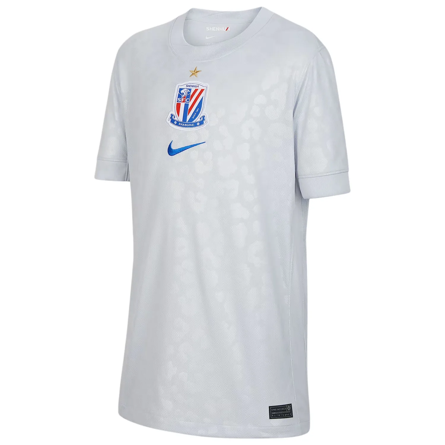 Детская спортивная футболка Crew Neck Moderate Nike, белый золото/cobalt синий