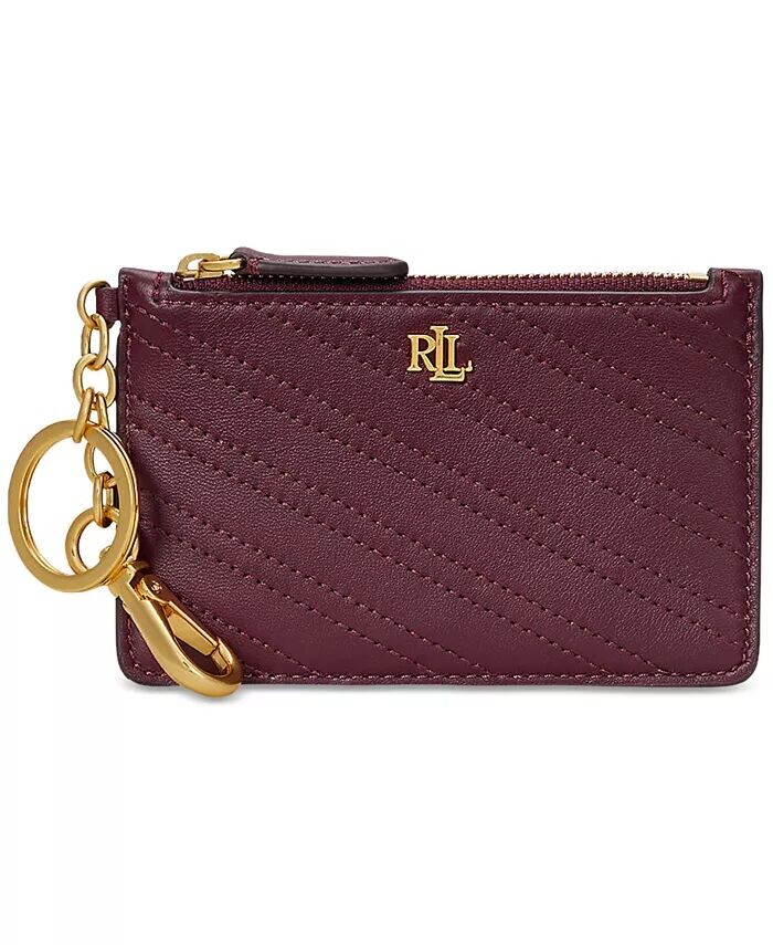 

Кожаный чехол для карт на молнии Lauren Ralph Lauren, коричневый
