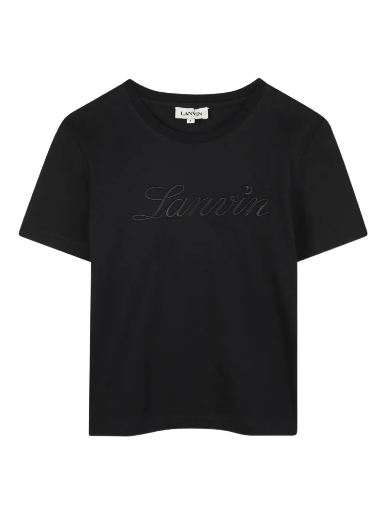 

Футболка с вышитым логотипом Lanvin Enfant, черный