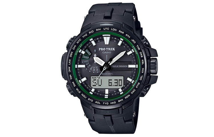 

CASIO Часы Men PRO TREK Black Watch PRW-S6100Y-1, Black Green Bezel Watch Dial