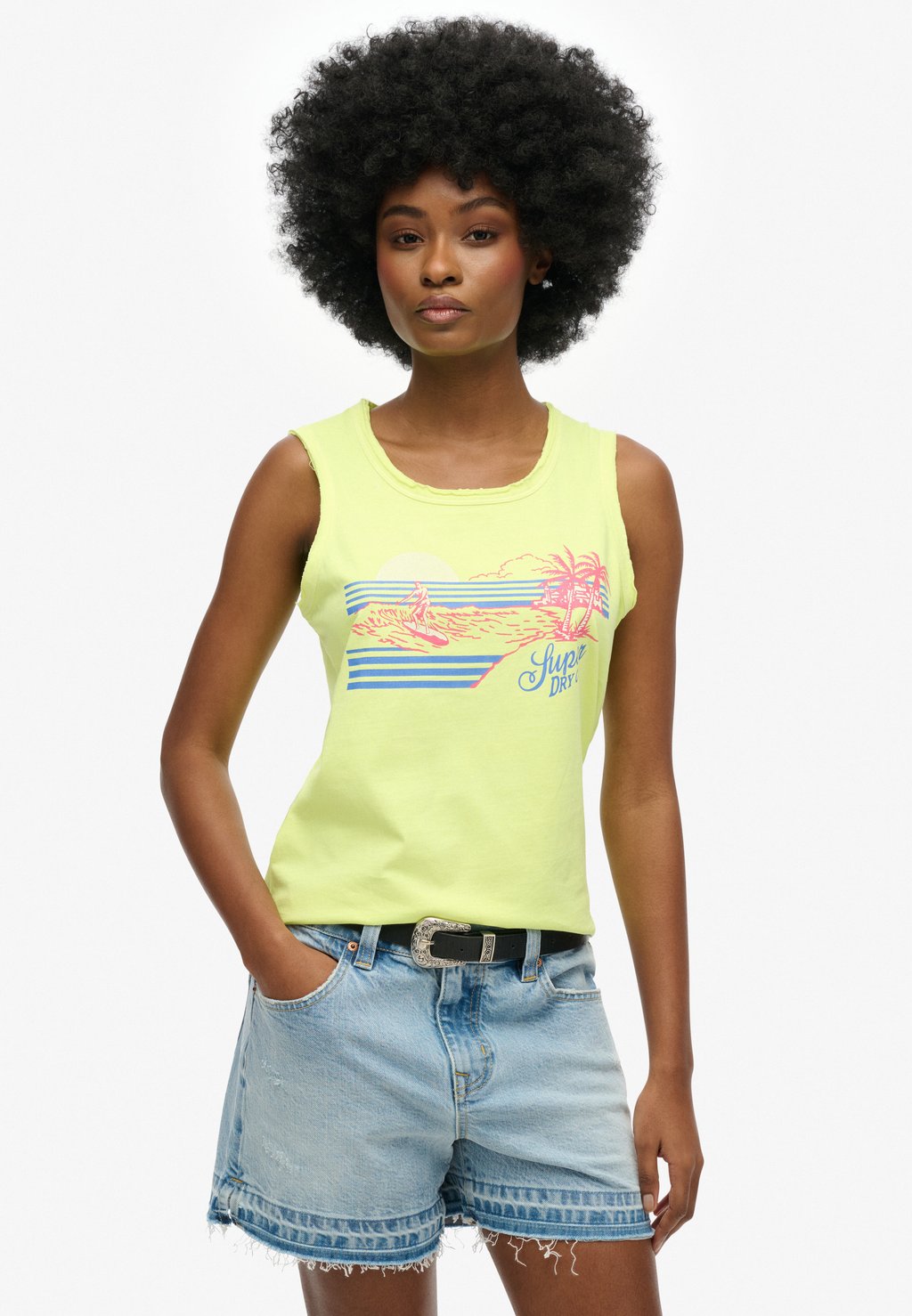 

Топ STRIPE SCOOP NECK TANK Superdry, желтый
