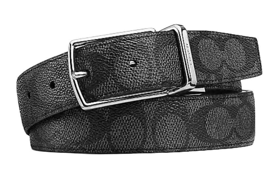 

Кожаный ремень мужской черный COACH