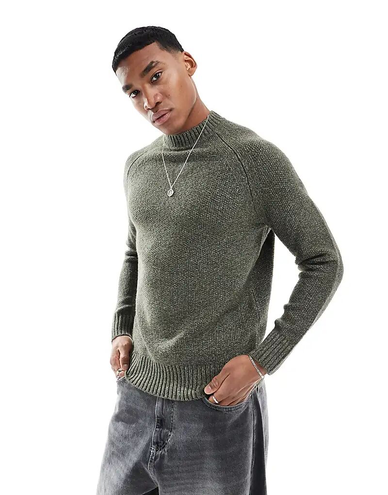 

Толстый джемпер реглан в цвете Beetle Green Superdry