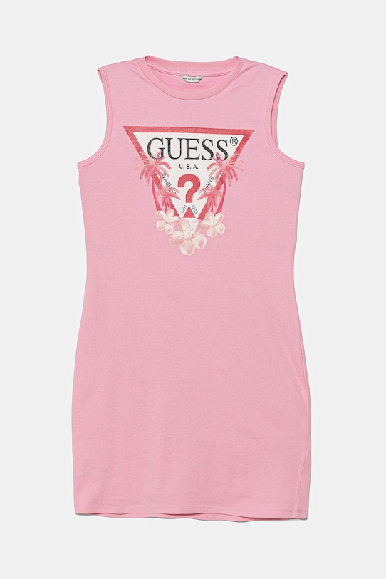 

Детское хлопковое платье Guess, розовый