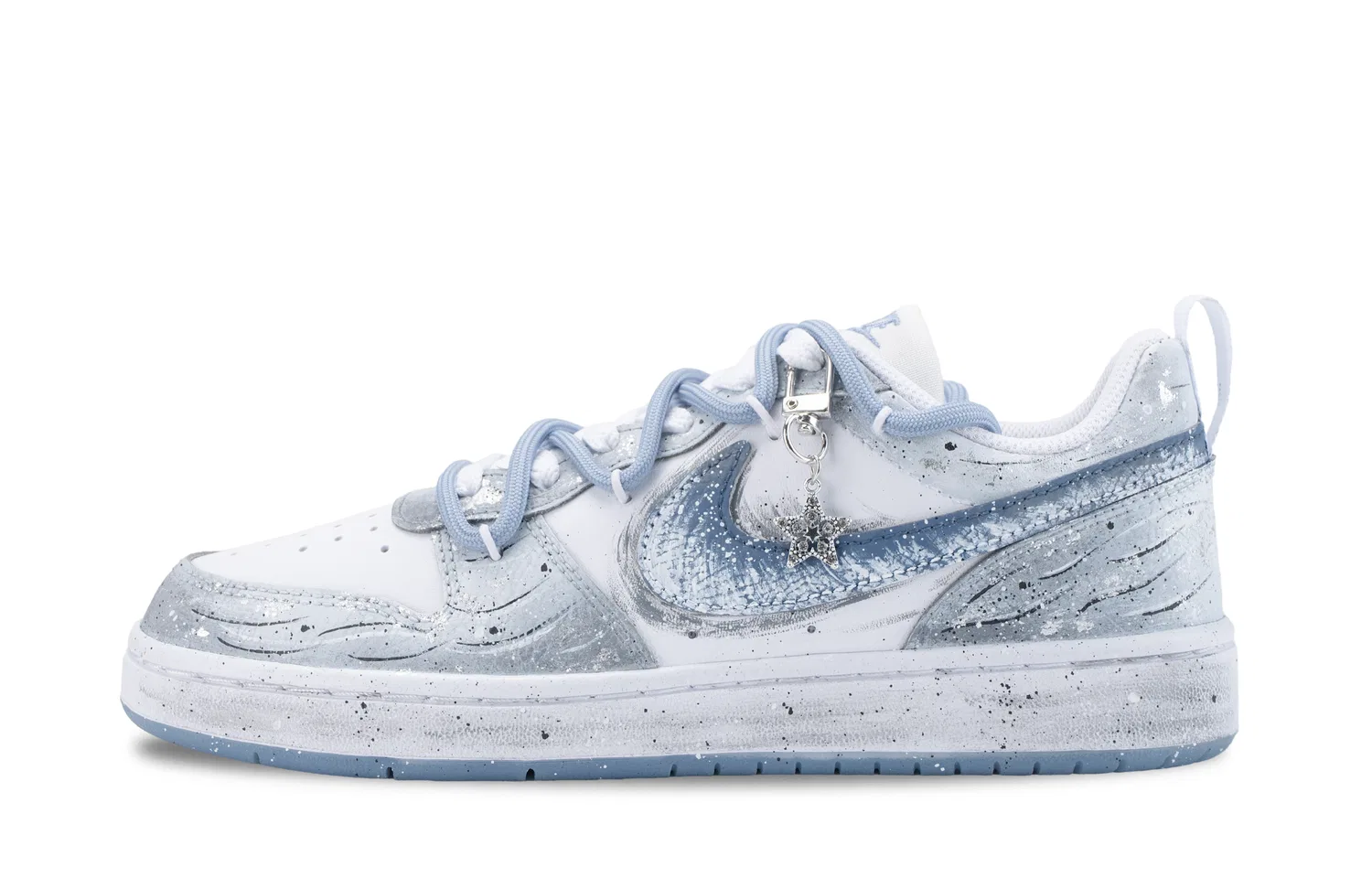 Детские кроссовки для скейтбординга Nike Court Borough Ice Sea Star Серо-голубые — фото 3