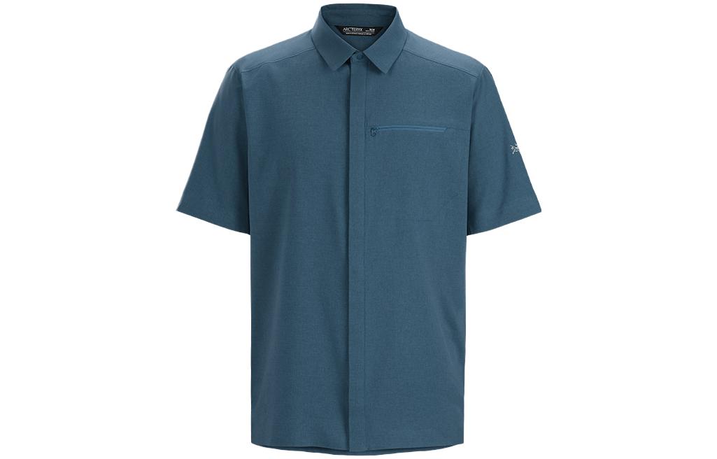 Футболка с коротким рукавом и острым воротником Skyline SS серии Skyline Arcteryx, цвет пыльный зеленовато-серый/вязаный хаки — фото 2