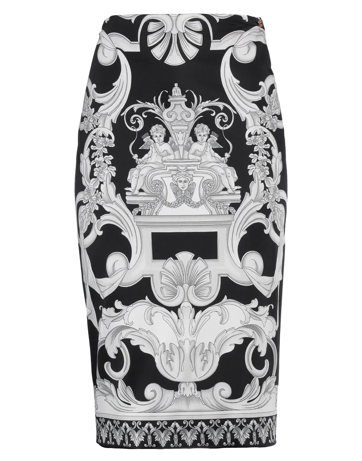 Юбка миди атласная VERSACE черная