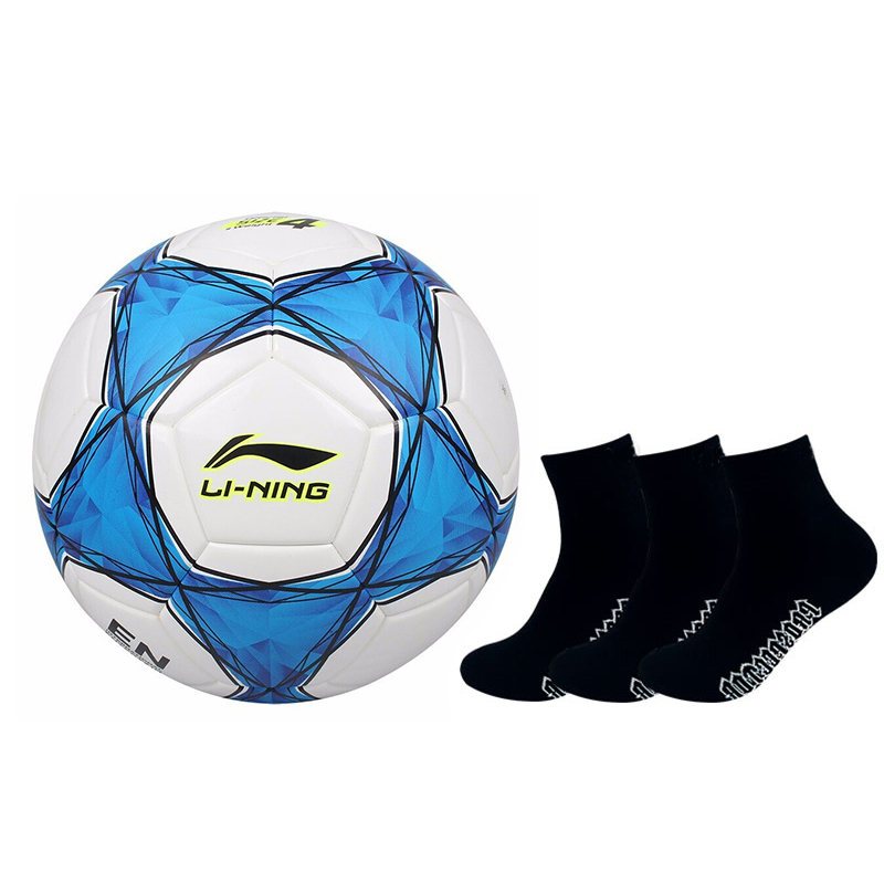 

LINING Размер 4 футбольный мяч TPU бесшовный термосклеивание Unisex синий белый