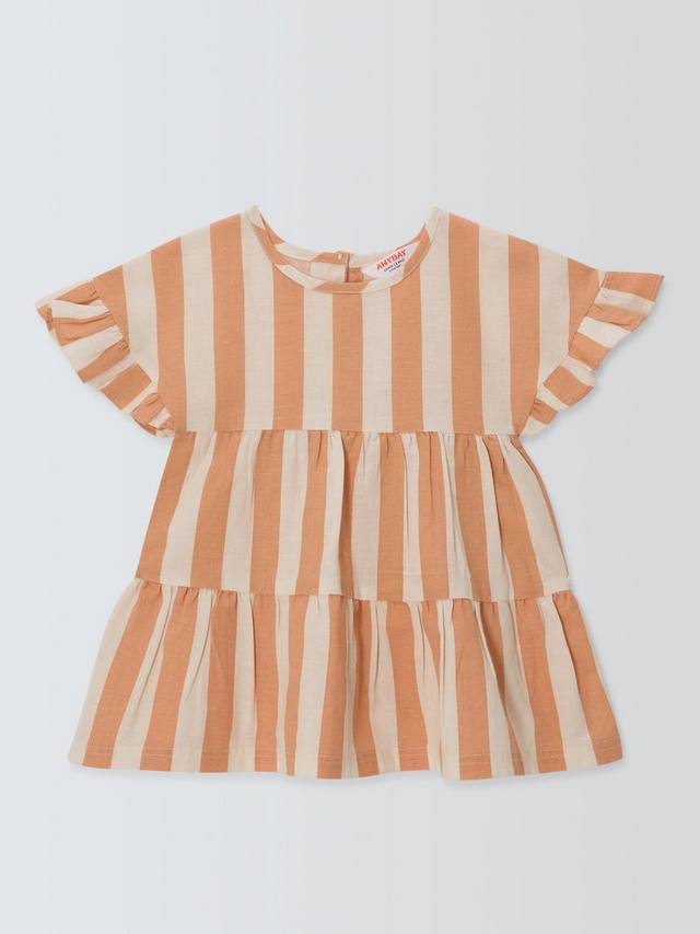 

Детское платье из смесового льна John Lewis , цвет Toast Stripe