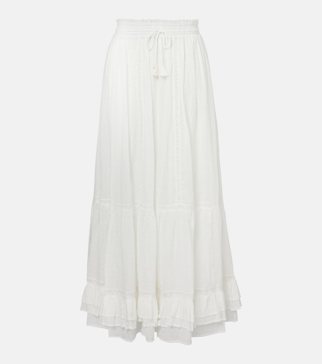

Хлопковая макси-юбка Clara Poupette St Barth, Natural White Plain