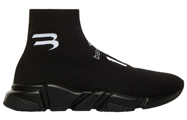 Кроссовки speed lt soccer sponsor logo sneakers 'black knit' Balenciaga, черный — фото 2