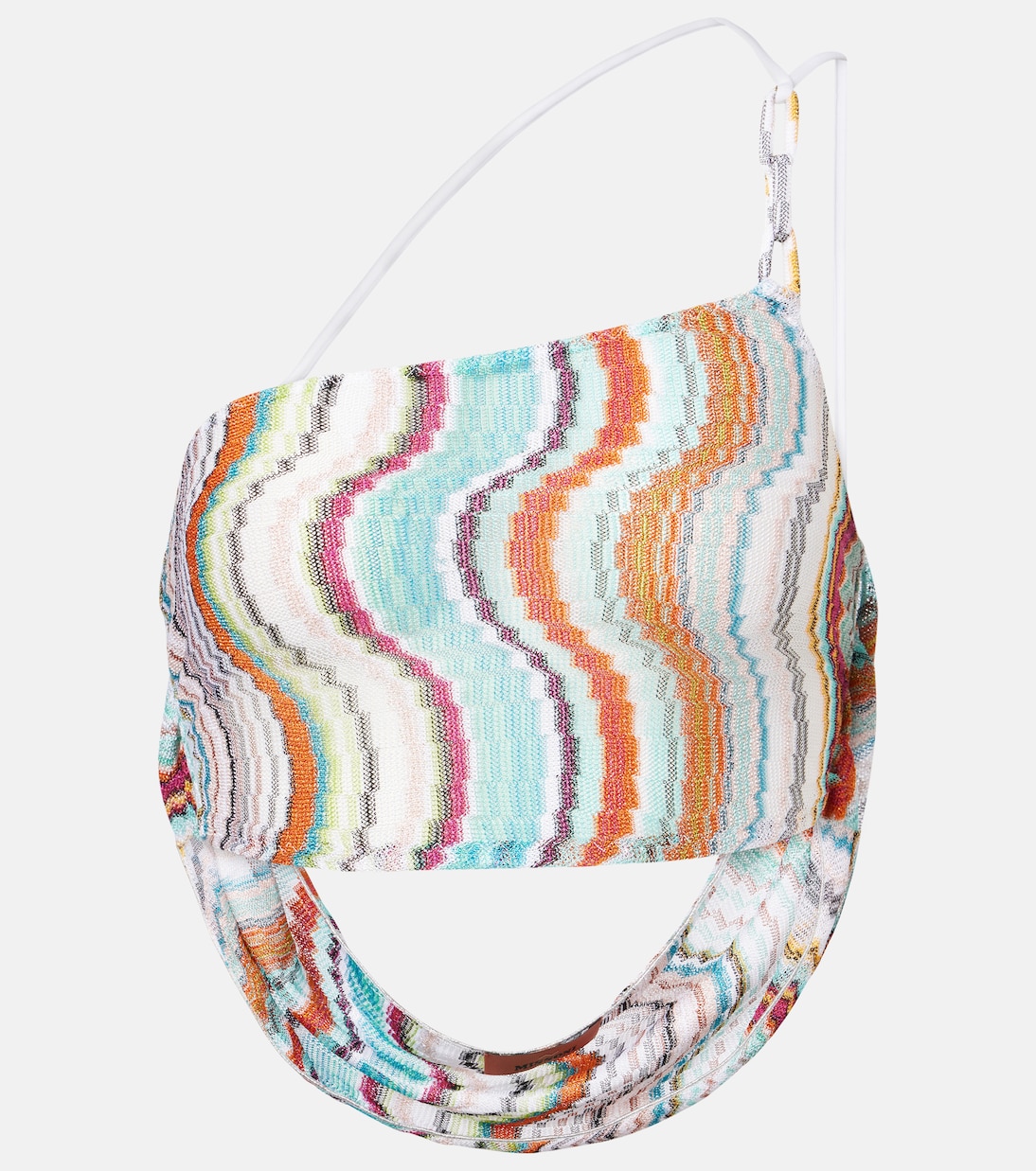 

Кроп-топ с зигзагообразным узором из ламе Missoni, Multicolor w/White Base