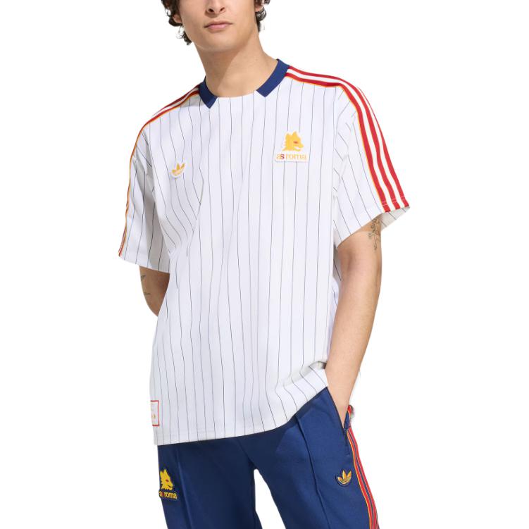 Футбольная майка FW25 AS Roma Terrace Icons унисекс Adidas Originals, белый/красный — фото 4
