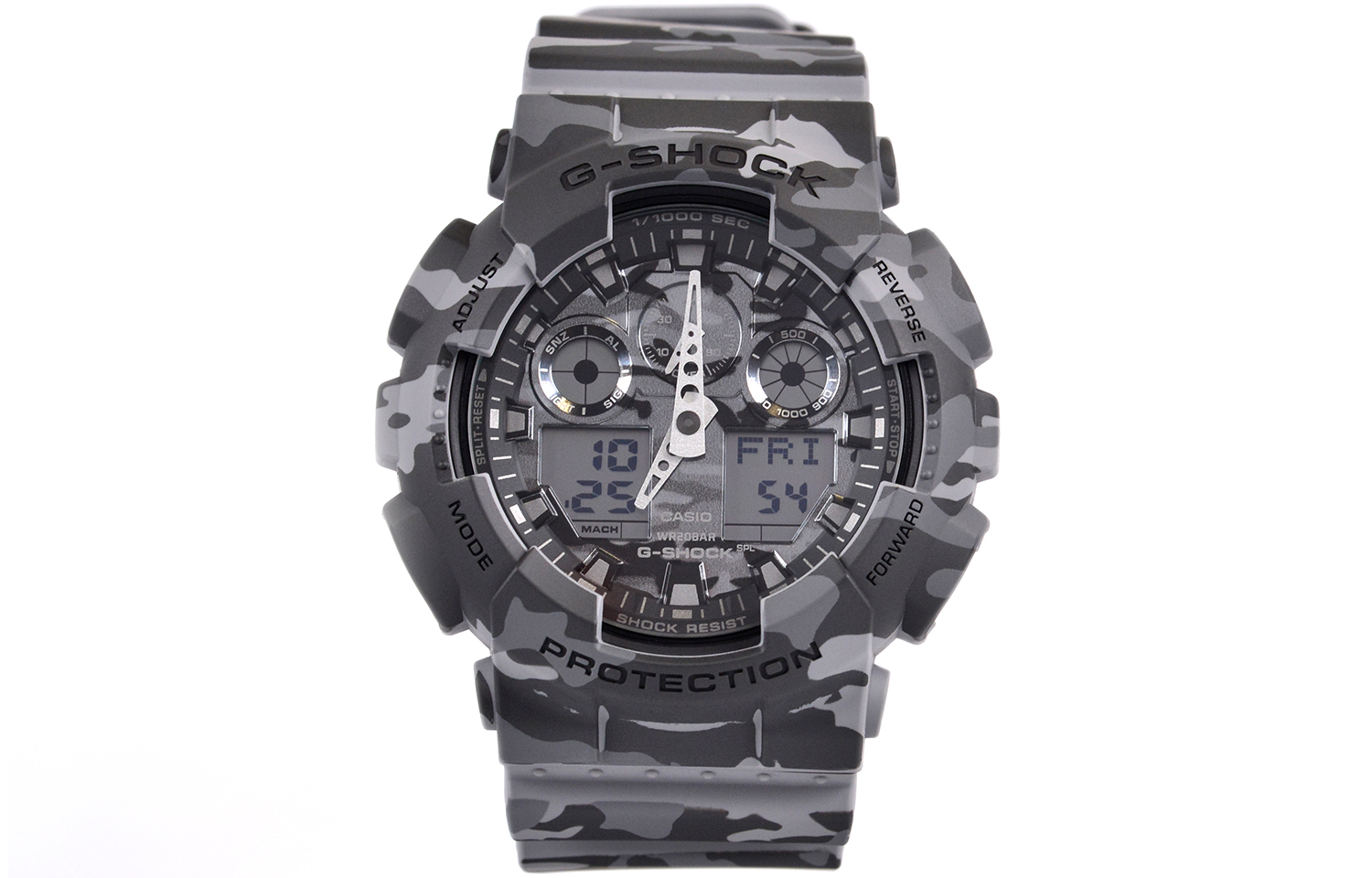 

Мужские часы CASIO GA-100CM-8A серии Liquid Crystal/Analog Dual Display серые