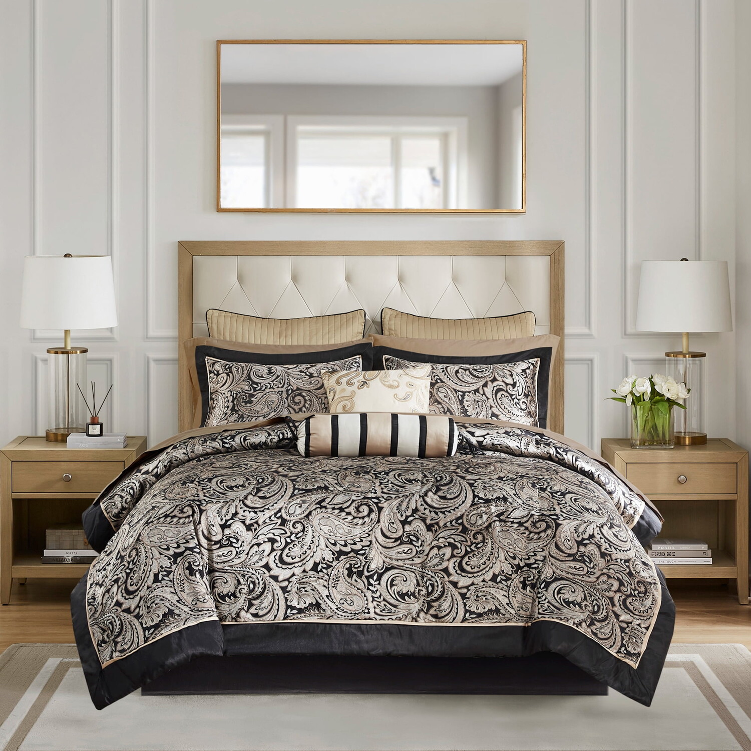 

Комплект постельного белья Home Essence Charlotte, черный