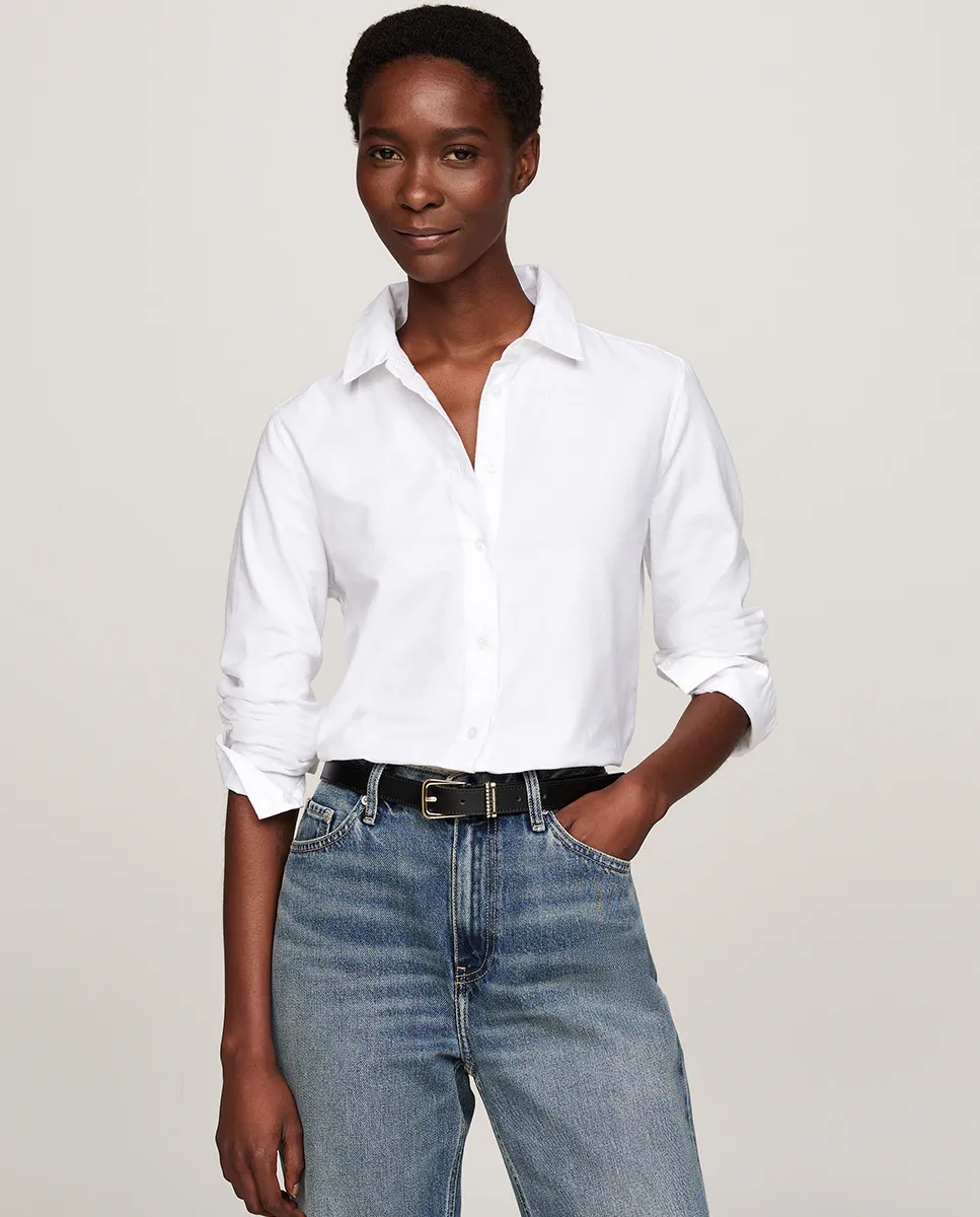 

Женская рубашка на пуговицах с отложным воротником Tommy Hilfiger, белый