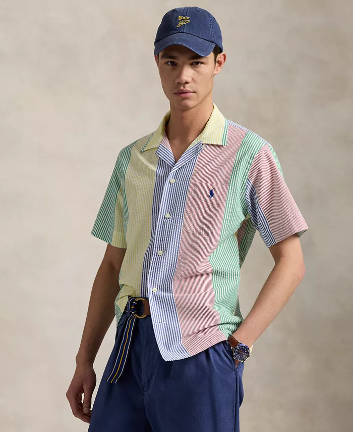 

Мужская классическая полосатая рубашка из пике Polo Ralph Lauren, мультиколор