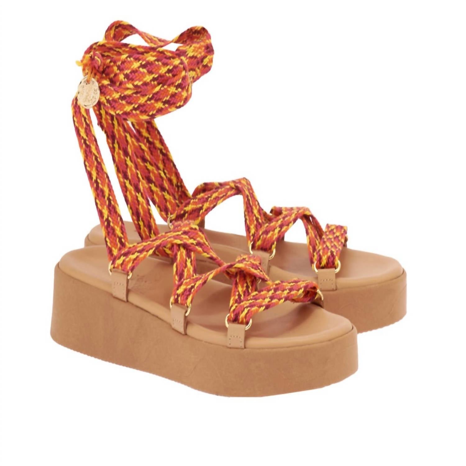 Эвелина веревочные сандалии мульти фуксия Ancient Greek Sandals