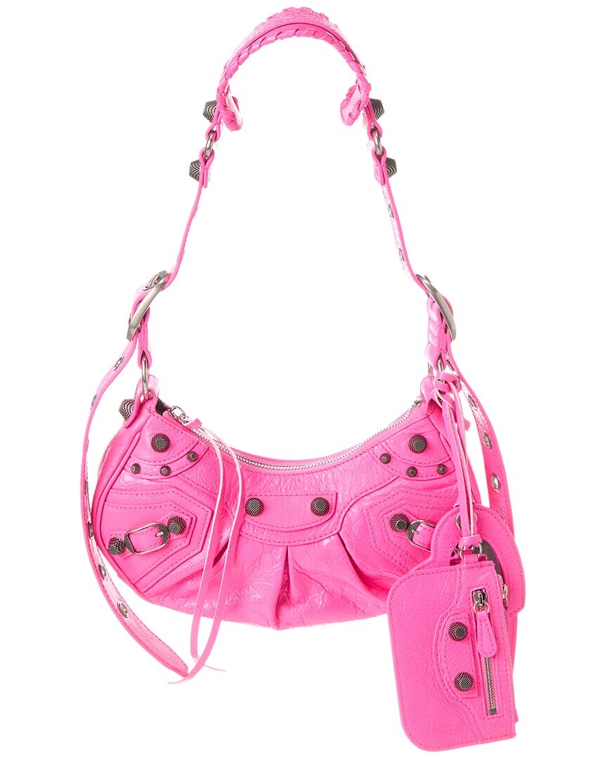 

Кожаная сумка через плечо Balenciaga Le Cagole XS, розовый