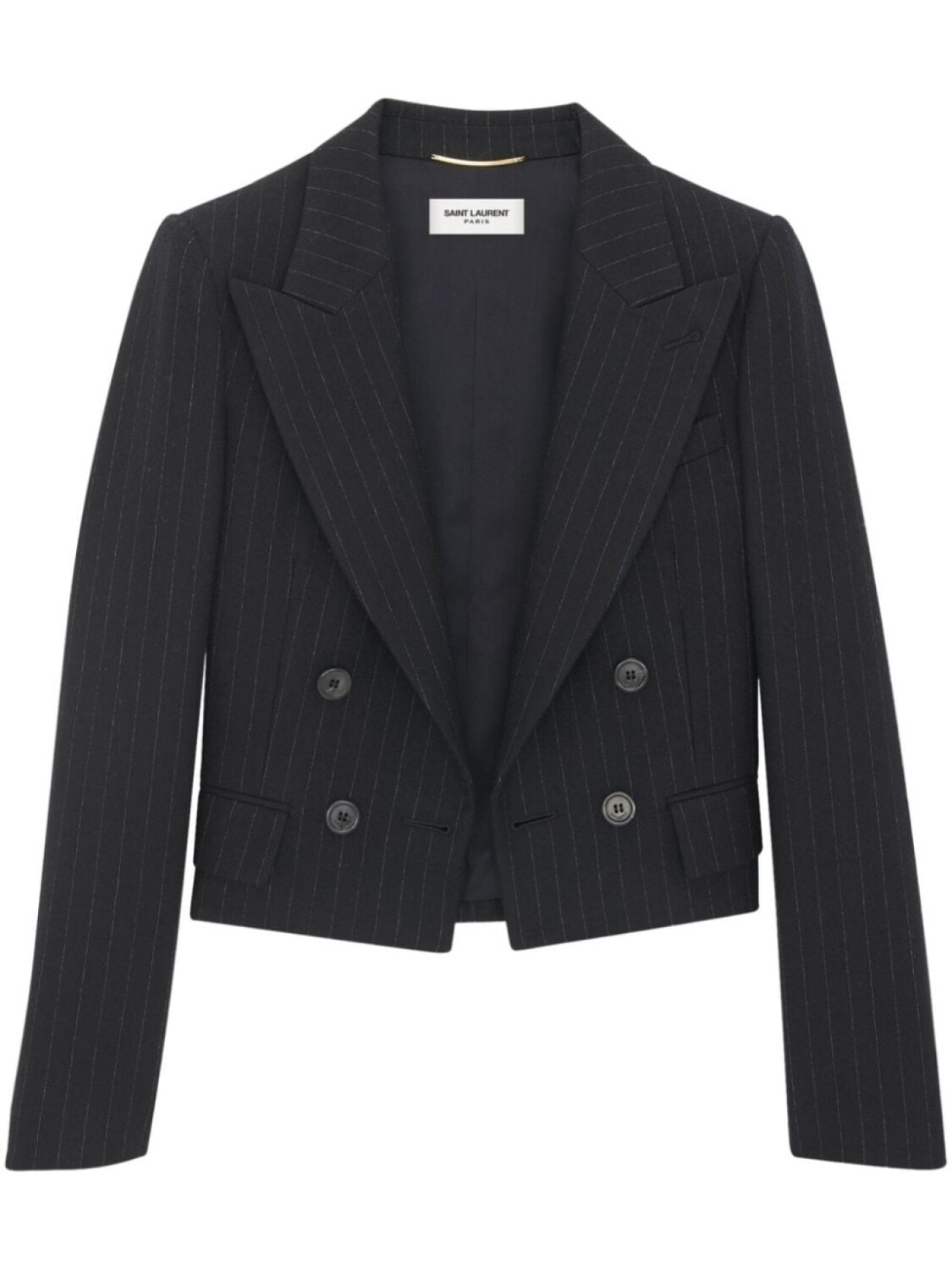 

Saint Laurent шерстяной блейзер в тонкую полоску, черный