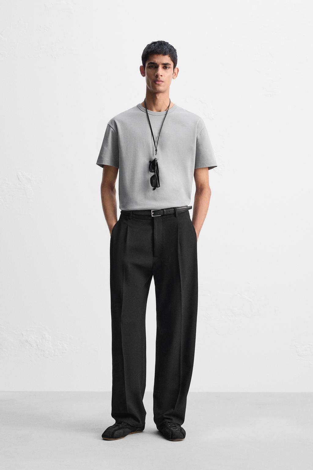 

Футболка в тяжелом весе ZARA, цвет Blue grey
