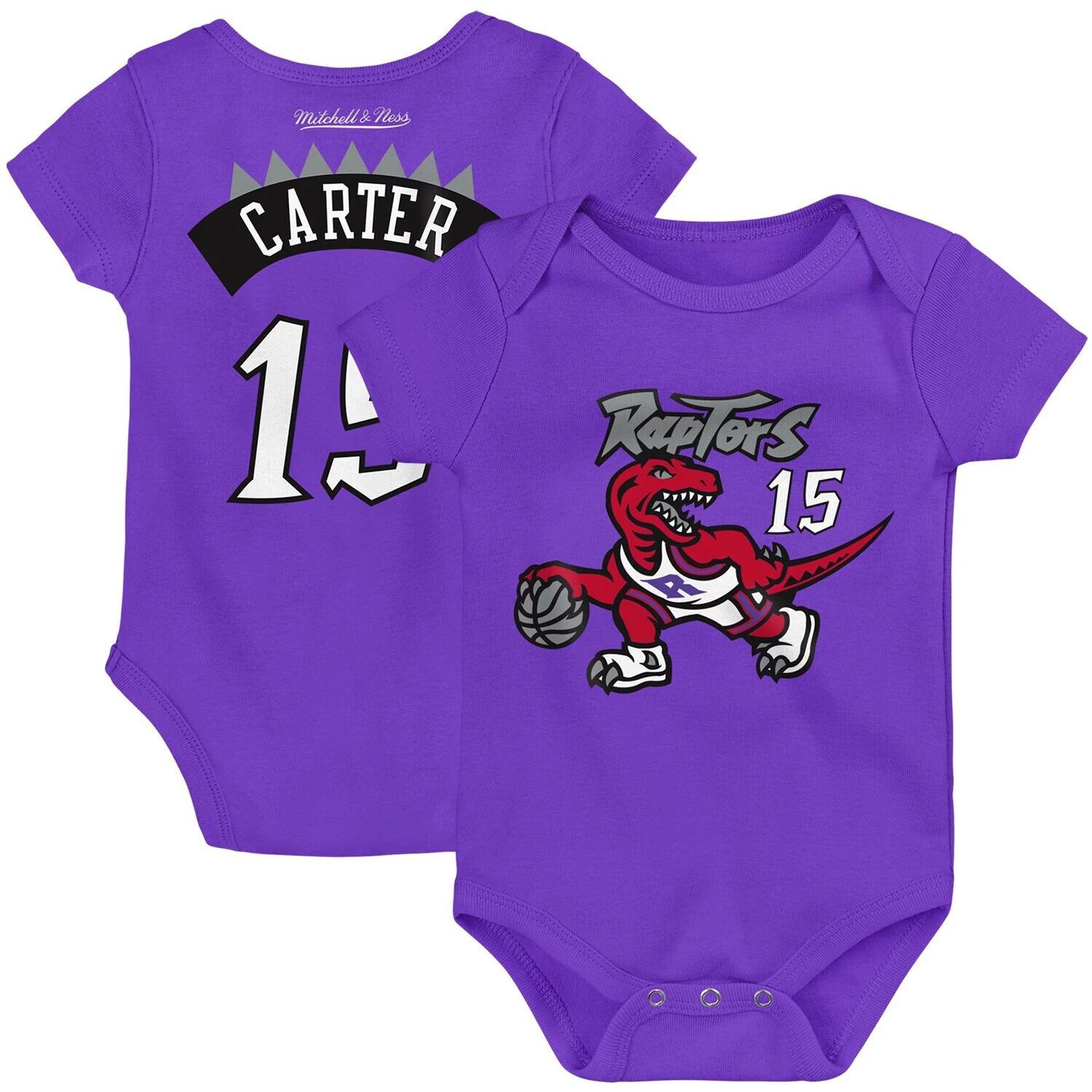 Младенец Mitchell & Ness Vince Carter Фиолетовый Торонто Рэпторс Классическое боди из твердой древесины с именем и номером Unbranded — фото 4