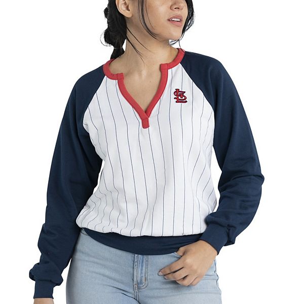 

Женский кардиган с v-образным вырезом Lusso white/navy St Louis Cardinals Mack Fleece Unbranded
