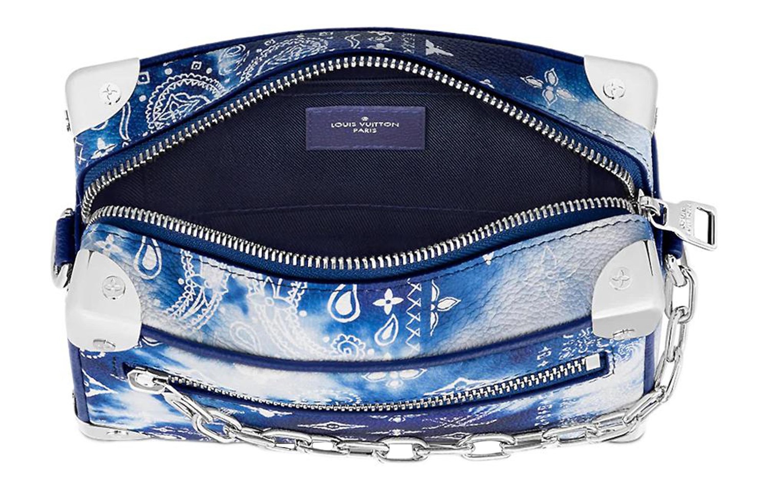 LOUIS VUITTON Миниатюрный мягкий баул с банданой и синим монограммным принтом — фото 3