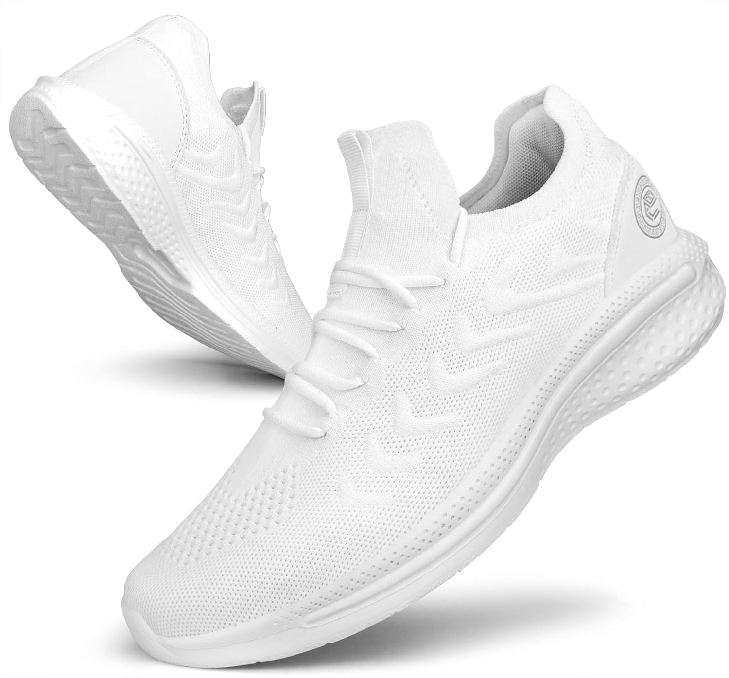 

Кроссовки Pujcs для мужчин, легкие, без шнурков, для бега, ходьбы, работы, тренировок и спорта, белый