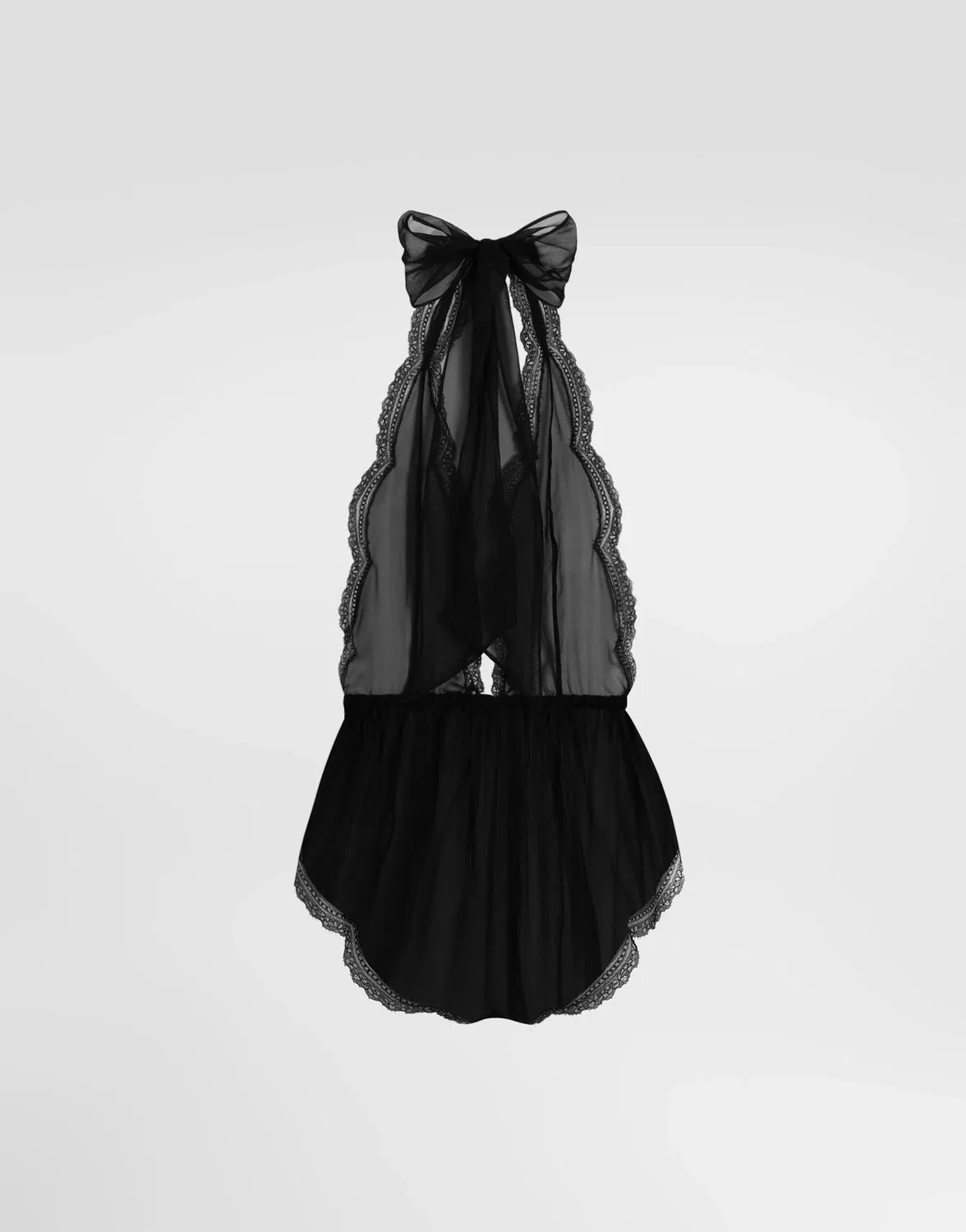 Боди из шифона и кружева DOLCE & GABBANA, черный — фото 2