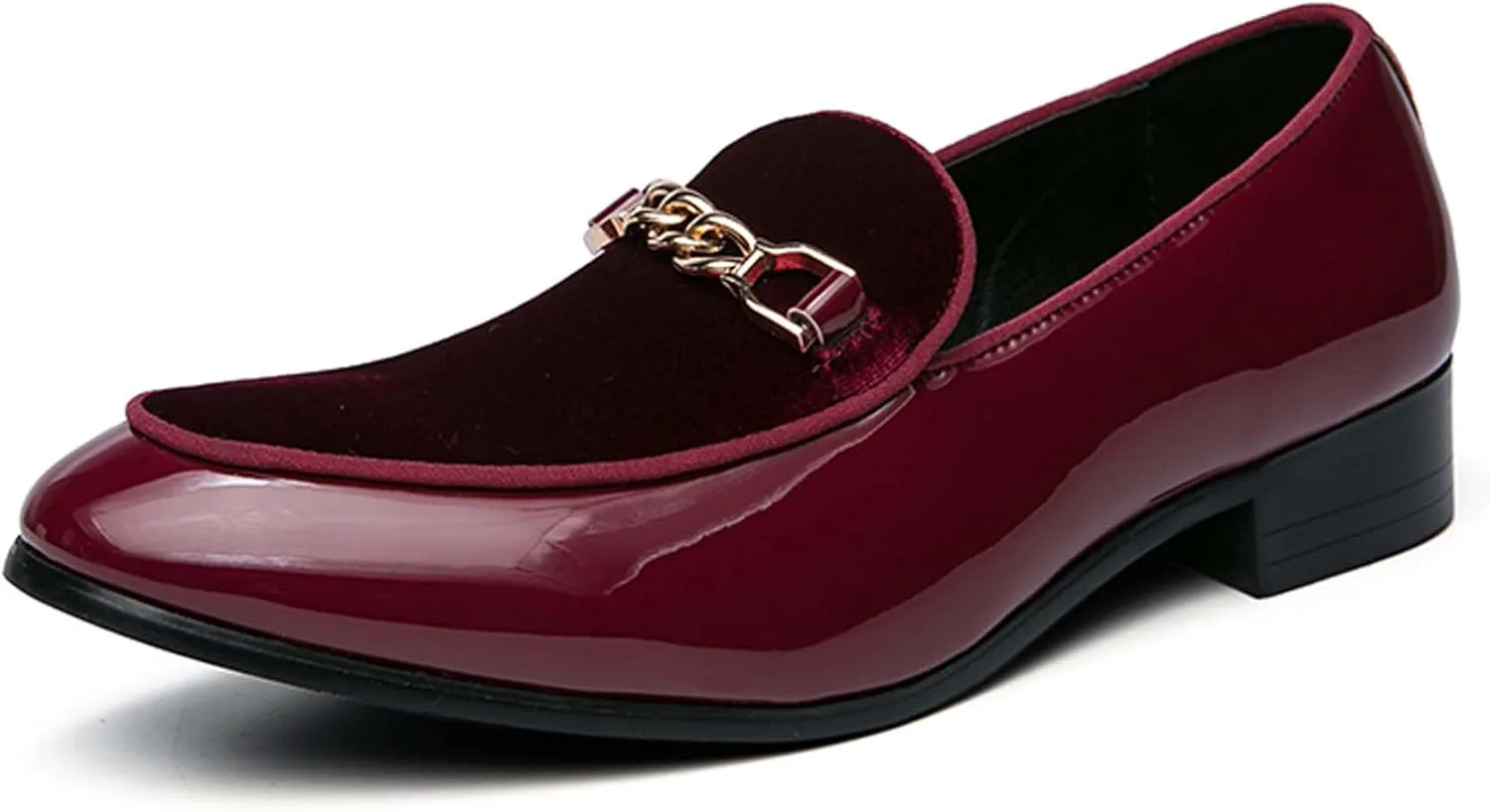 

Мужские туфли-лоферы с цепочкой, рабочая обувь без шнуровки, классические деловые нескользящие лоферы, подходящие для лекций, офисные туфли, легкие, дышащие оксфорды, удобные и износостойкие плоские прогулочные туфли KSYVUCRD, красный