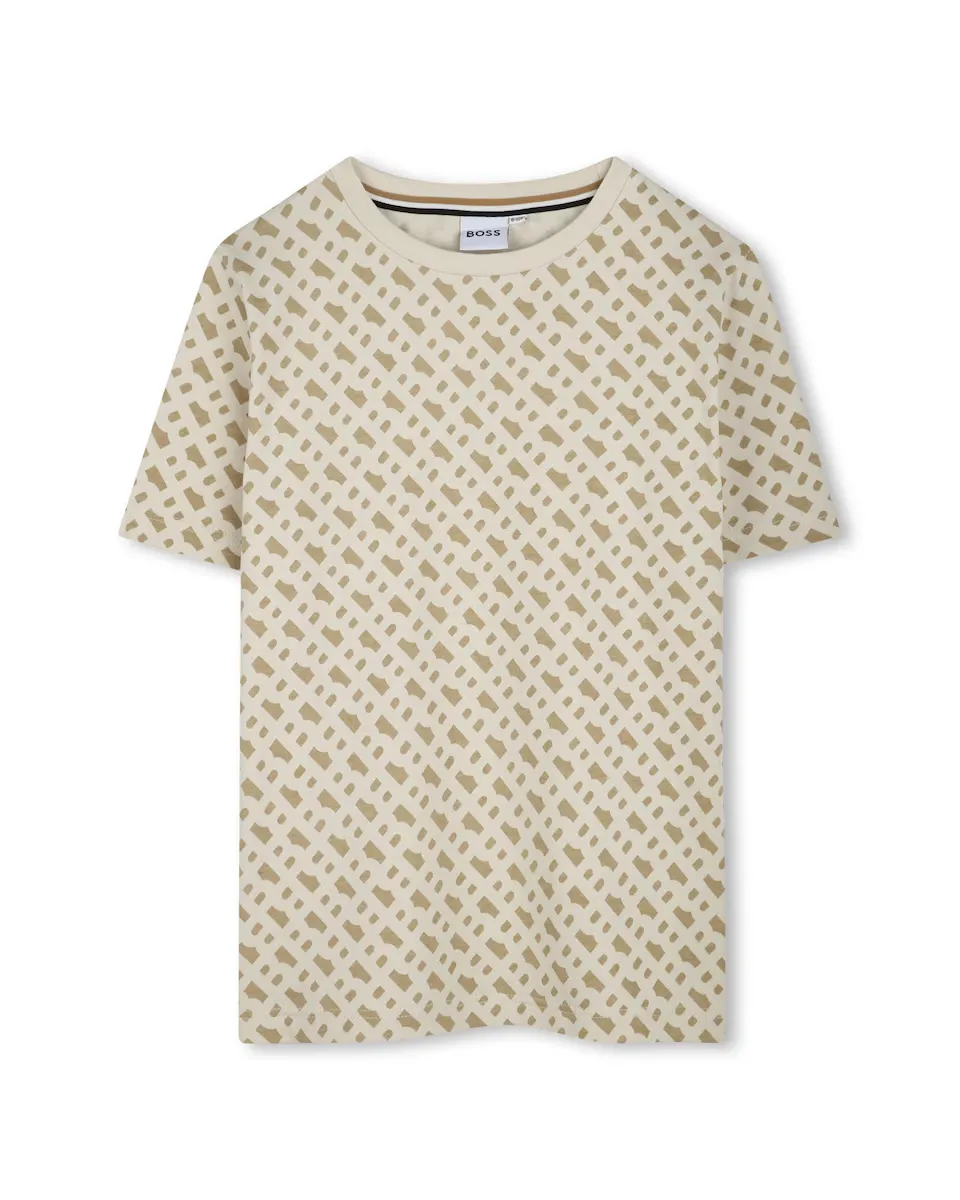 

Футболка для мальчика из белого хлопка BOSS Kidswear, белый