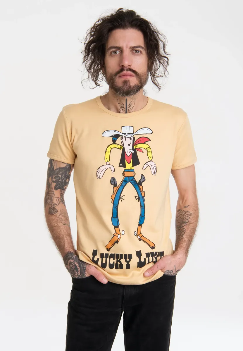 

Logoshirt Футболка "Счастливчик Люк" с крутым вестерн-принтом, цвет Ocker