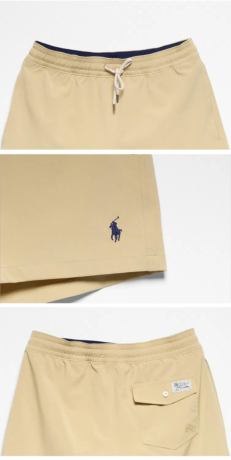 Мужские плавательные шорты Traveler Slim Fit 11.4 см бежевые от Polo Ralph Lauren — фото 4