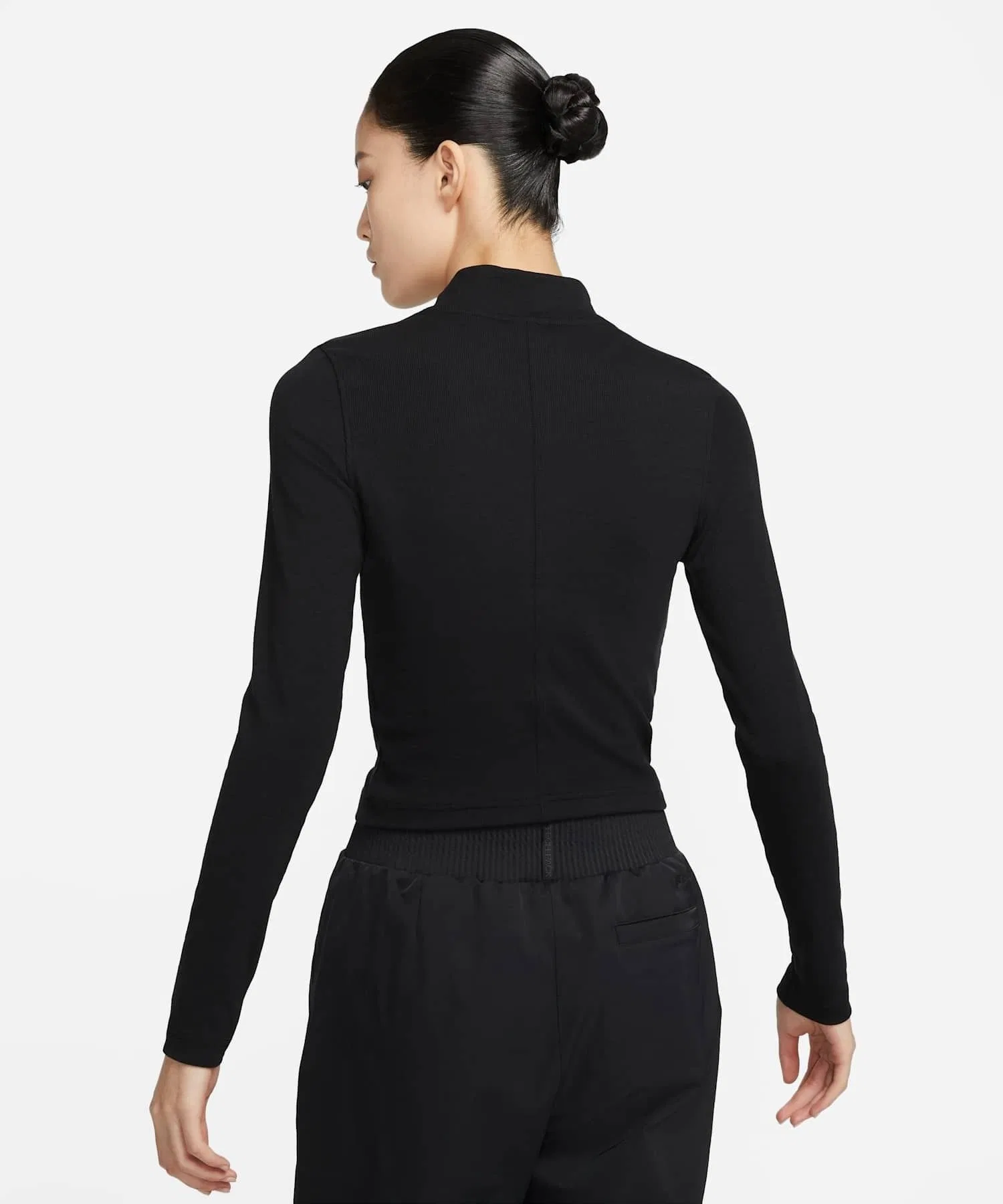 Унисекс футболка с длинным рукавом NIKE Essential с высоким воротом чёрная — фото 2