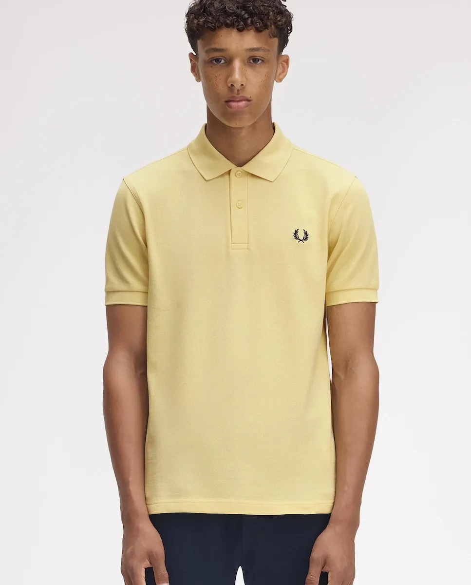 

Мужская однотонная футболка поло из хлопкового пике с коротким рукавом Fred Perry, желтый