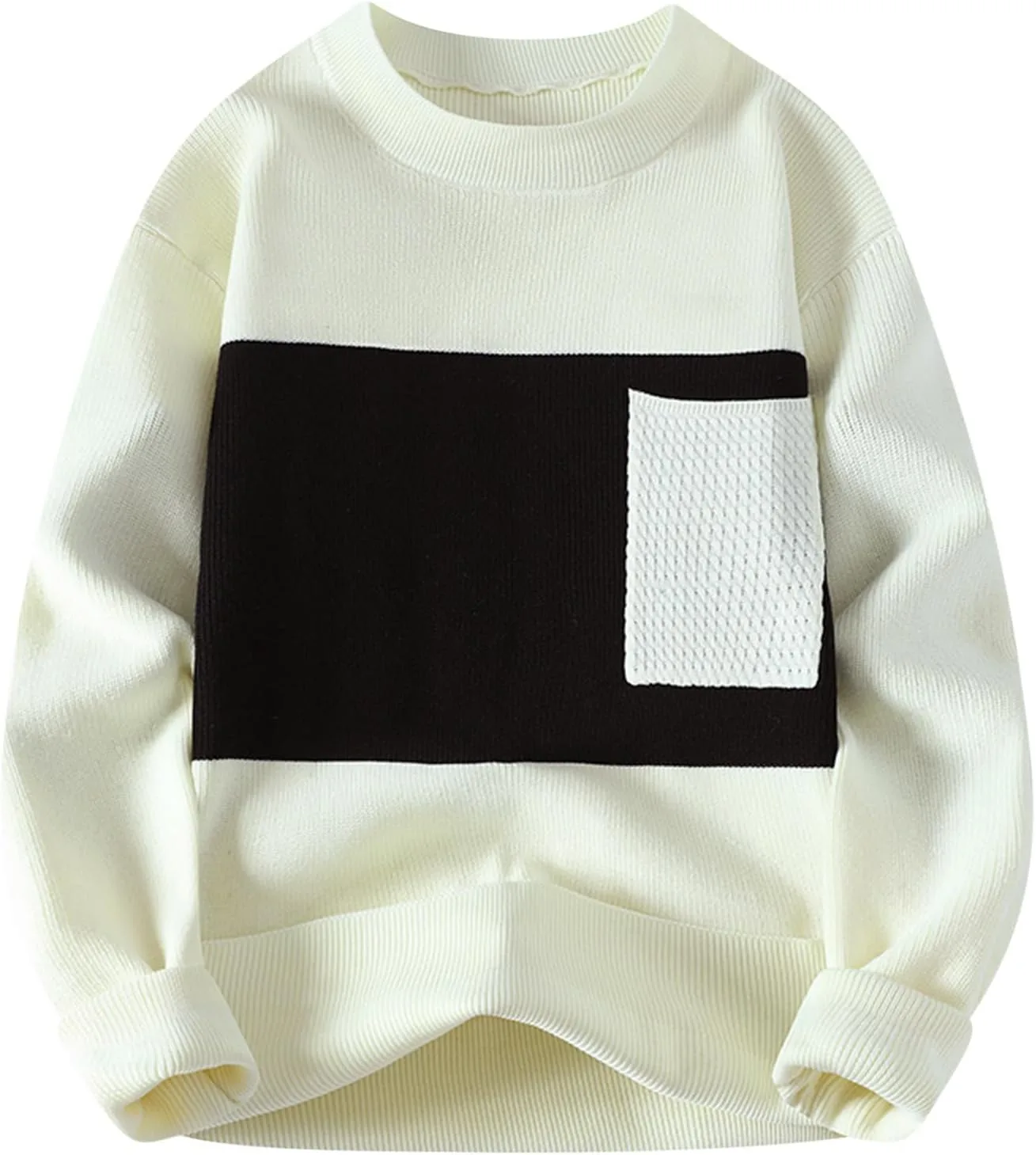 

Мужской свитер с геометрическим узором и воротником-гольф AQAYL